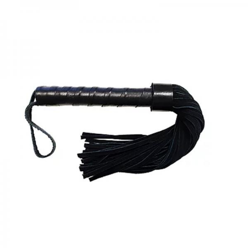 Black Short Suede Flogger with Leather Handle