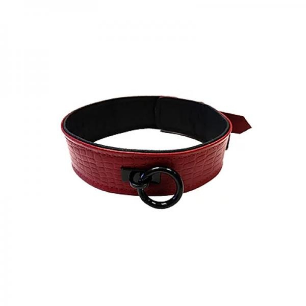 Leather Collar Cuffs Burgunday & Black Accessories - Rouge Garments