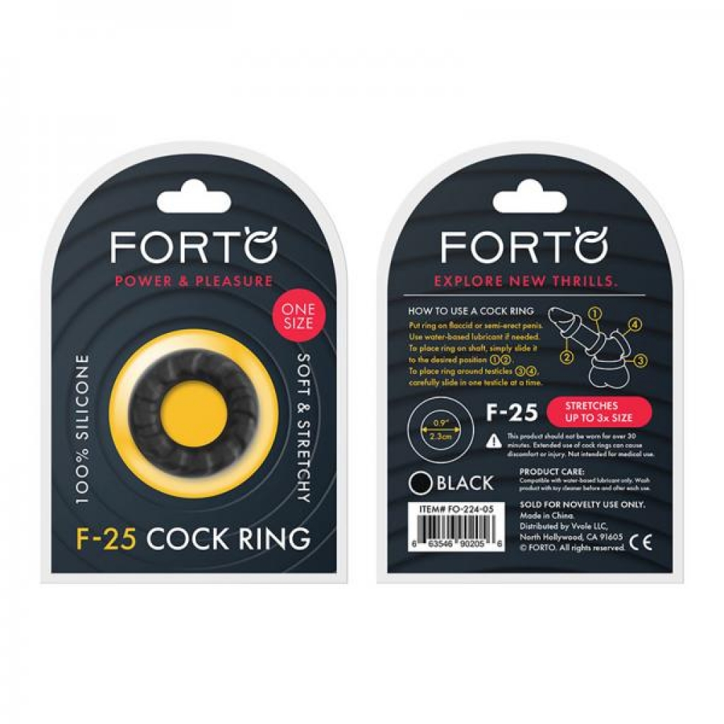 Forto F-25: 23 Mm 100% Liquid Silicone C-ring Black - Forto