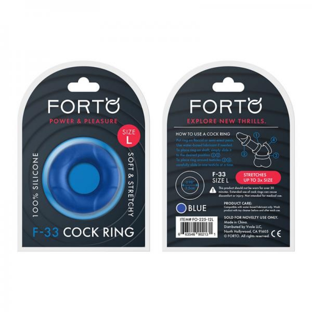 Forto F-33: 25mm 100% Liquid Silicone C-ring Lg Blue - Forto