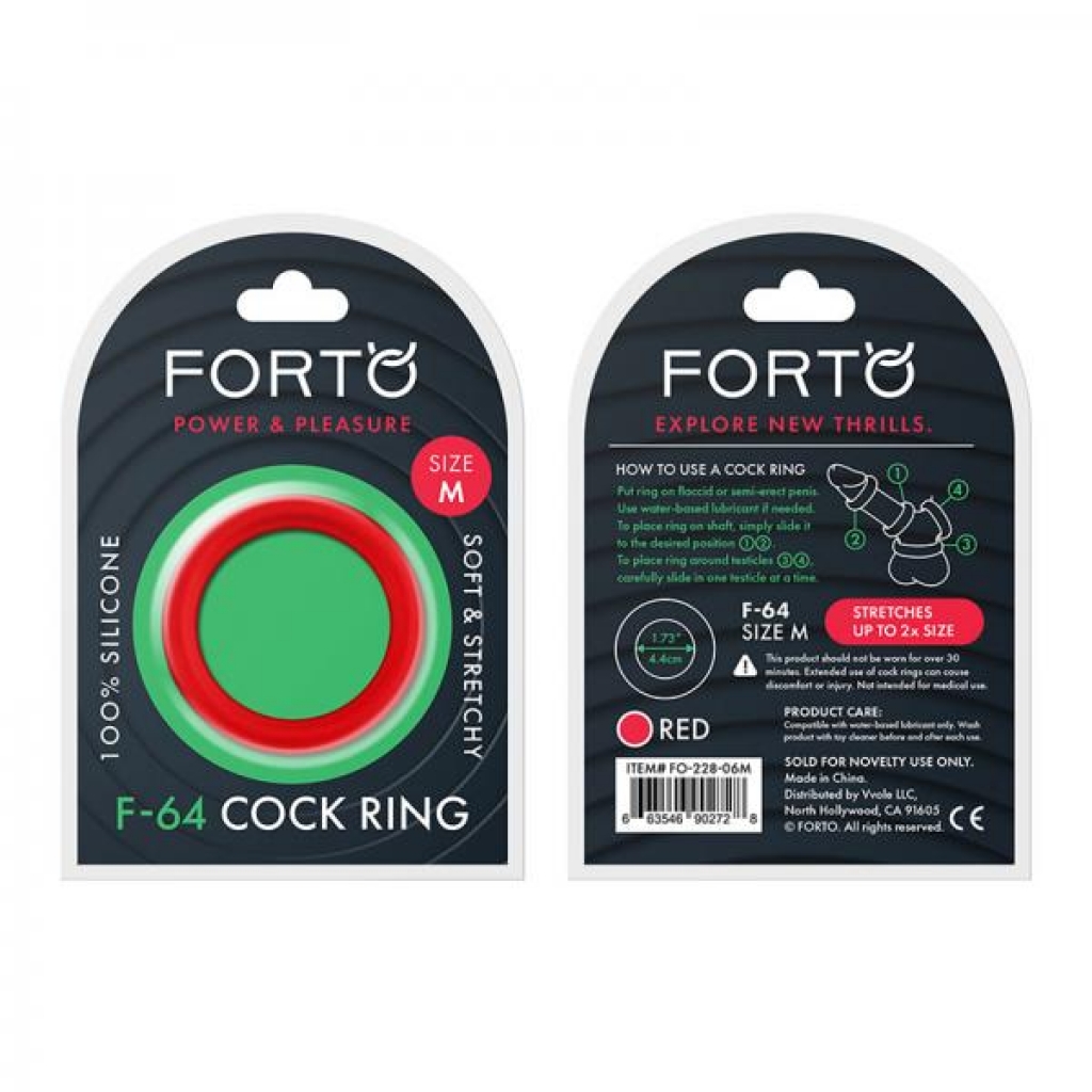 Forto F-64 Wide Silicone Ring - Medium - Red