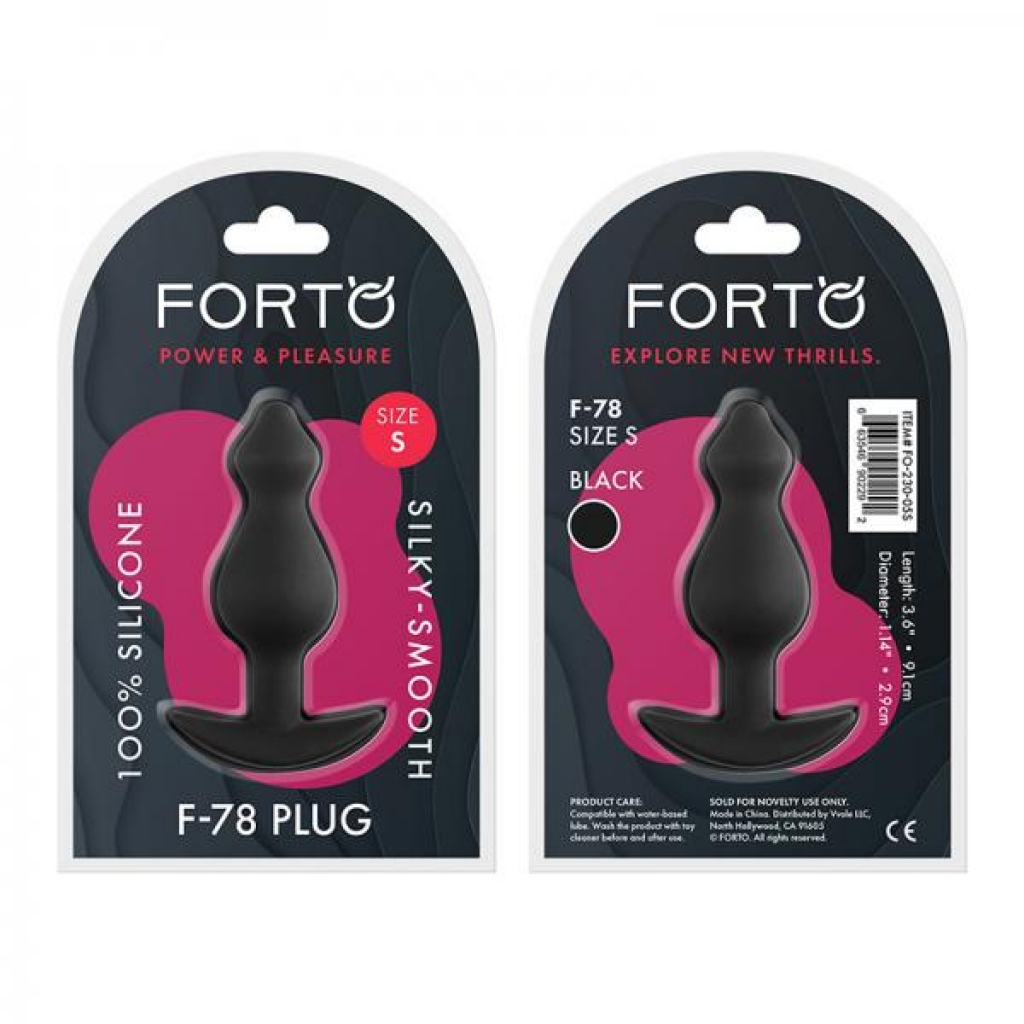 Forto F-78: Pointee 100% Silicone Plug Small Black - Forto