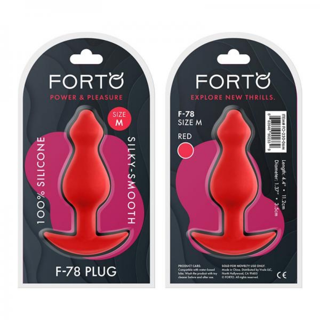 Forto F-78: Pointee 100% Silicone Plug Medium Red - Forto