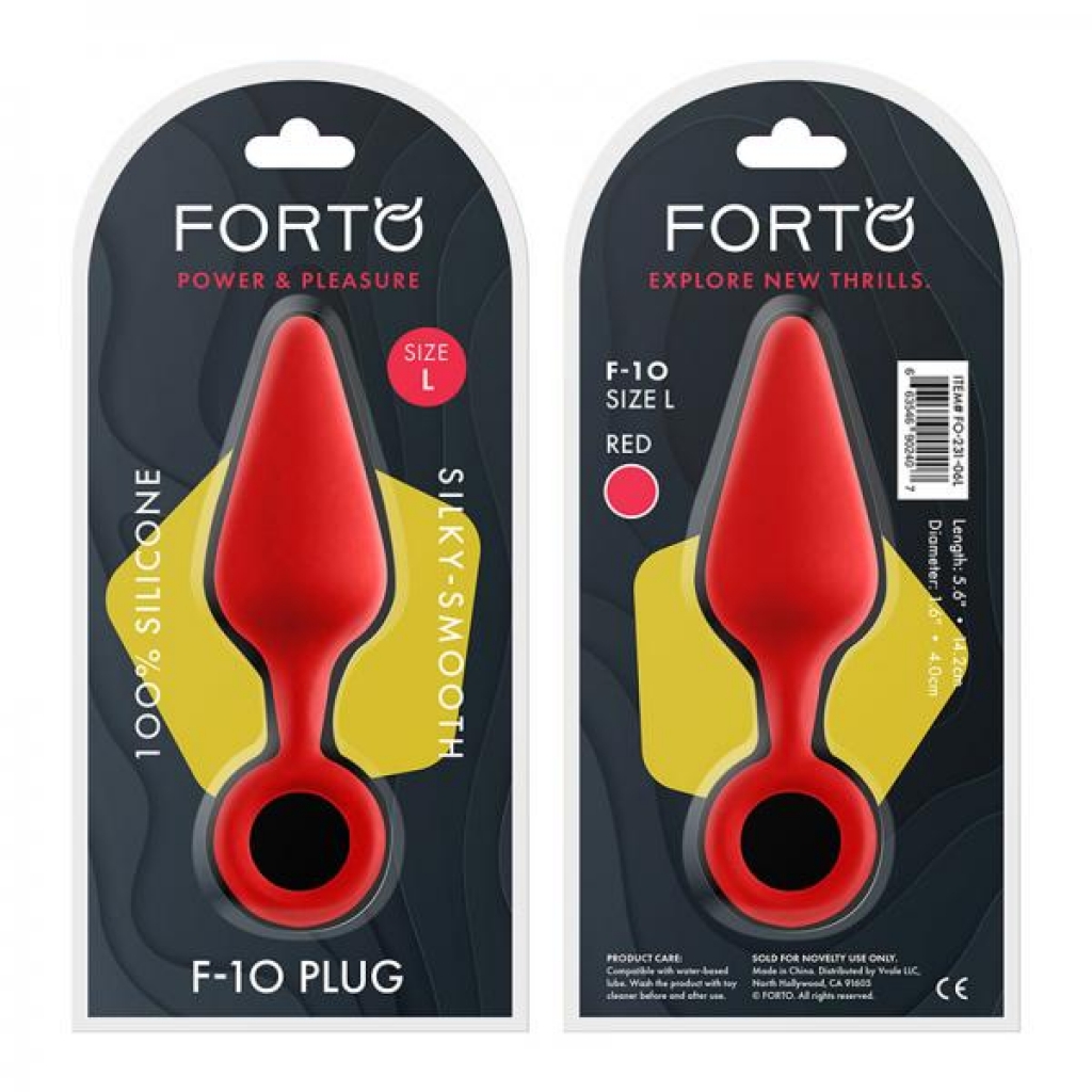 Forto F-10: Silicone Plug W/ Pull Ring Lg Red - Forto