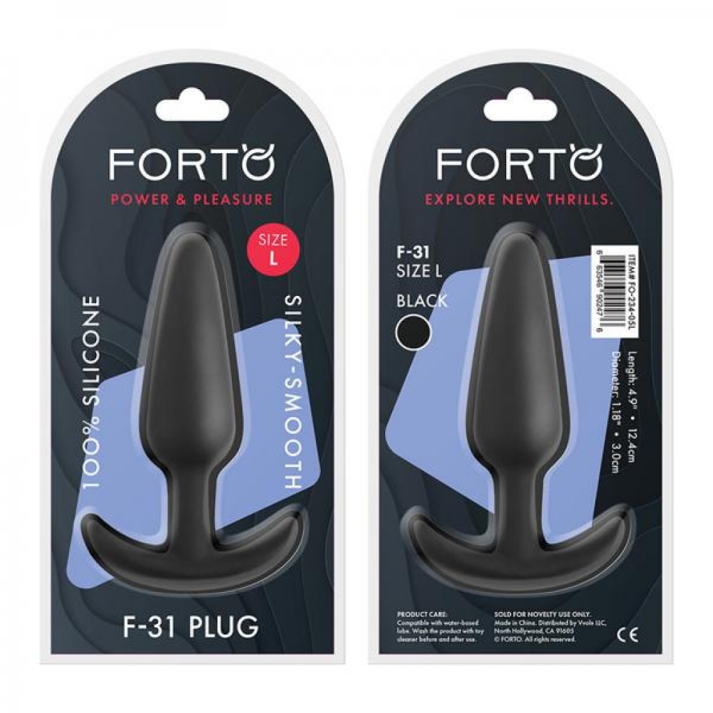 Forto F-31: 100% Silicone Plug Lg Black - Forto