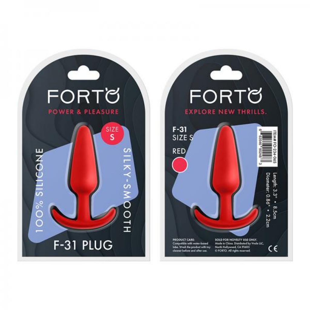 Forto F-31: 100% Silicone Plug Sm Red - Forto