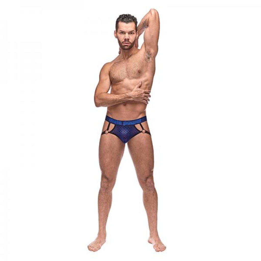 Mp Diamond Mesh Jock Ring Nav Sm - Male Power