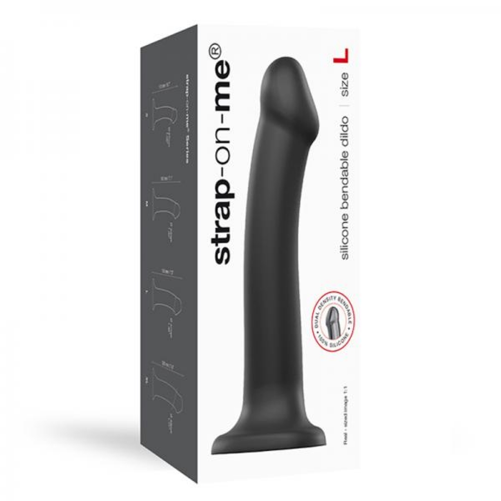 Strap-on-me Semi-realistic Dual Density Bendable Dildo Black Size L - Lovely Planet