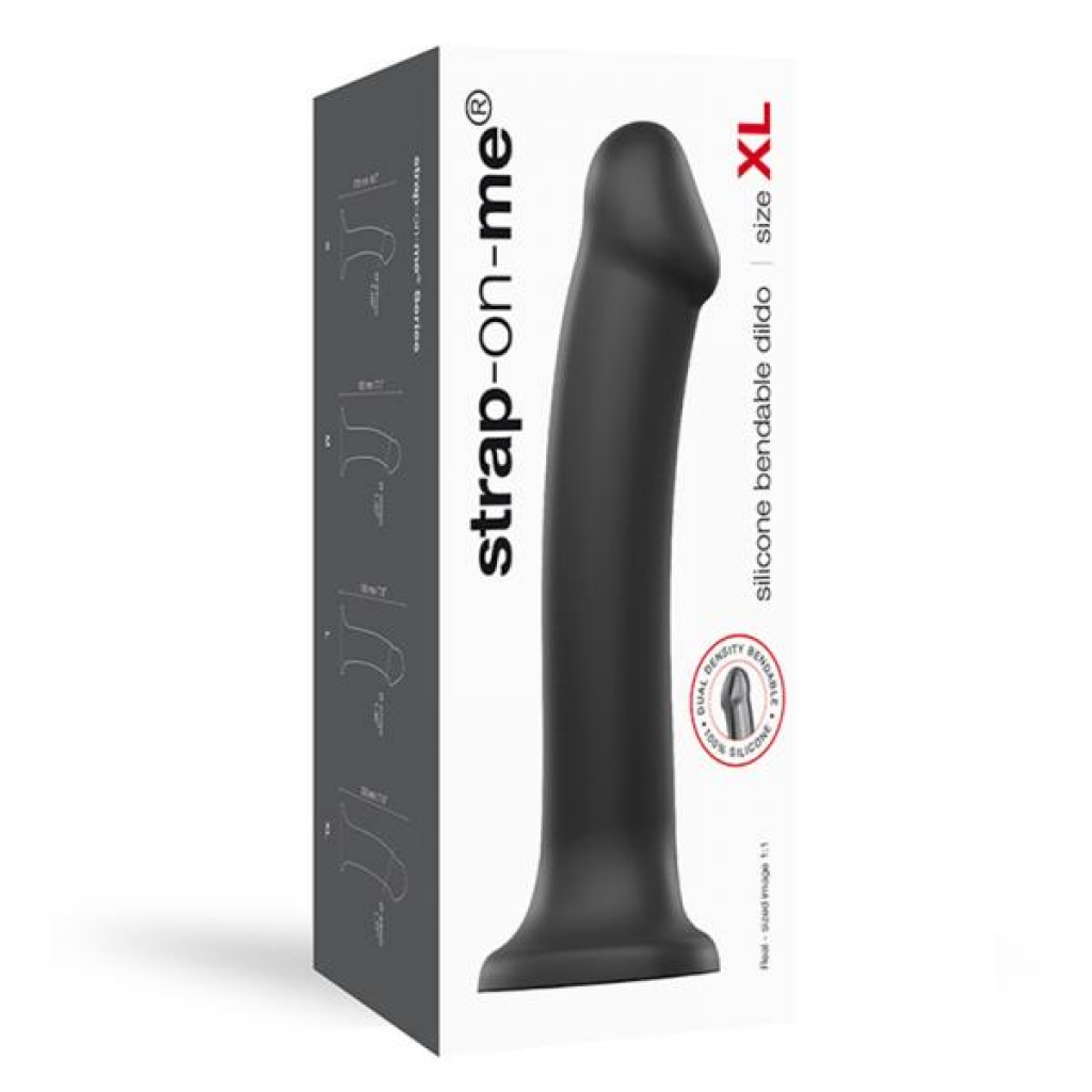 Strap-on-me Semi-realistic Dual Density Bendable Dildo Black Size Xl - Lovely Planet