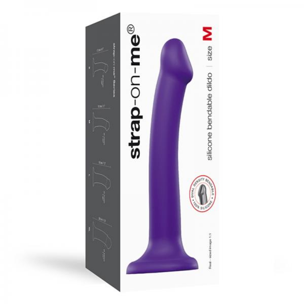 Strap-on-me Semi-realistic Dual Density Bendable Dildo Purple Size M - Lovely Planet