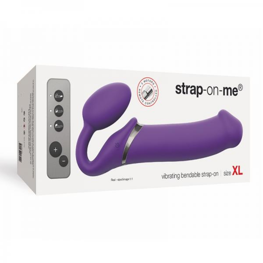 Strap-on-me Vibrating 3 Motors Strap On - XL Purple