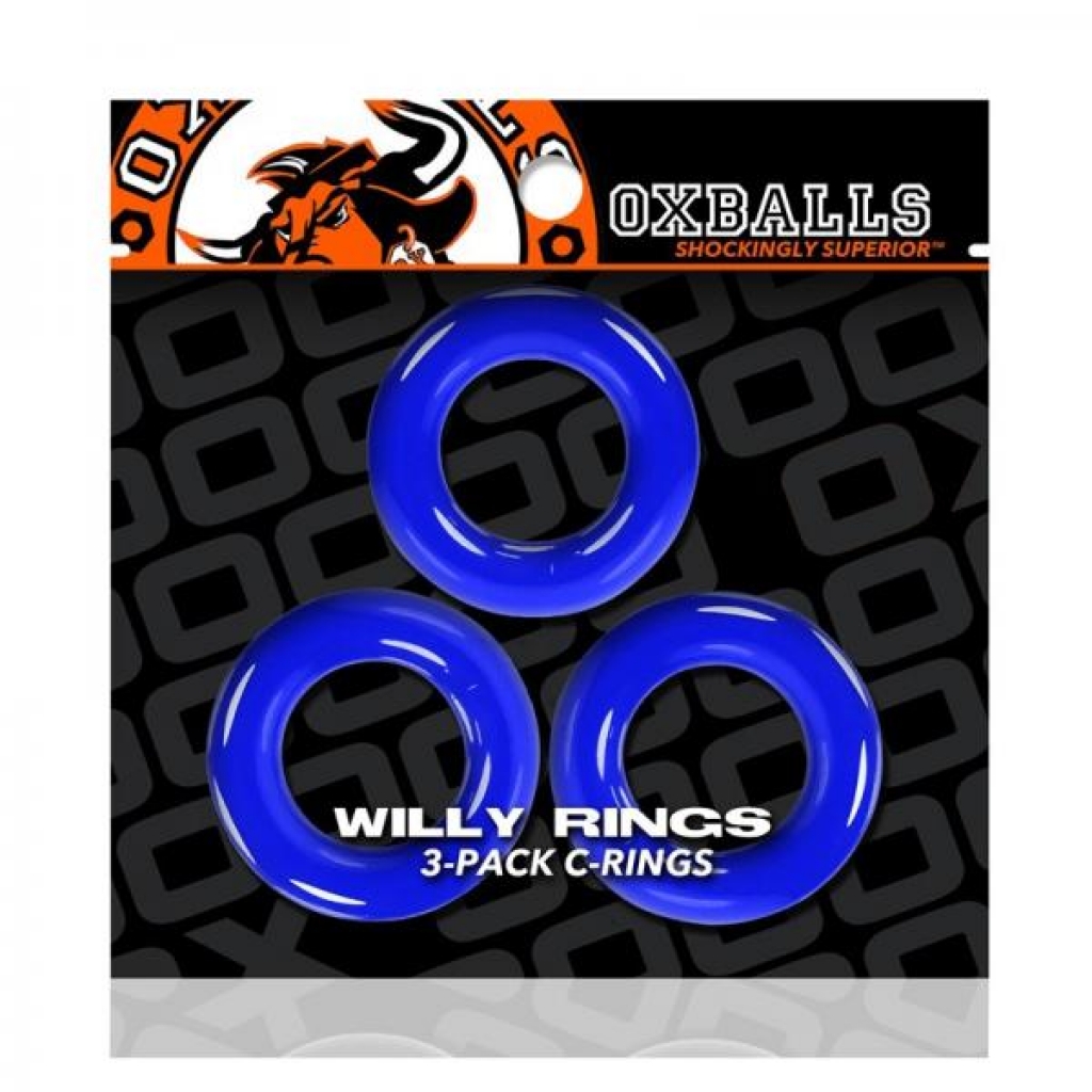 Oxballs Willy Rings - 3-Pack Cockrings in Police Blue