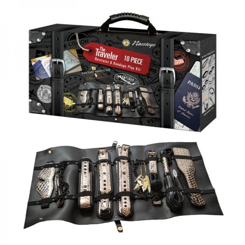 The Traveler Restraint & Bondage Play Kit - 10 Pcs - Nasstoys