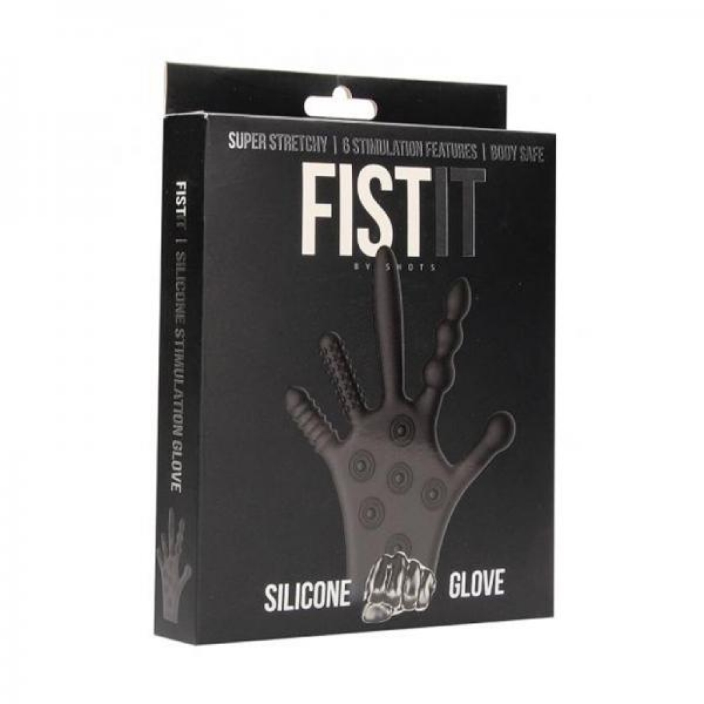 Fist It Silicone Stimulation Glove - Black - Shots
