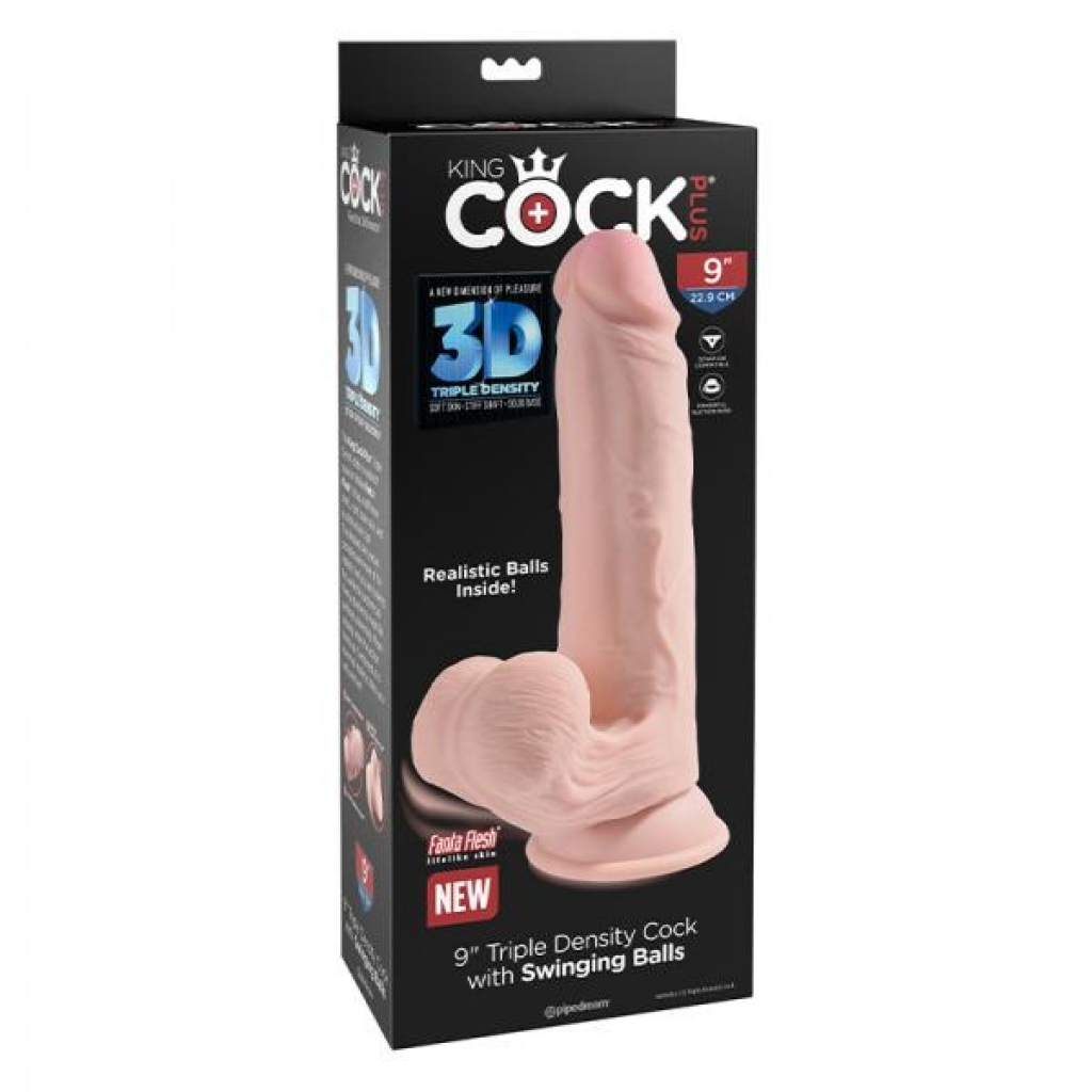 King Cock Triple Density Cock 9 In With Swinging Balls - Pipedream