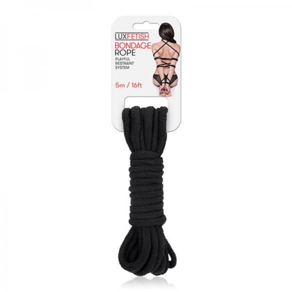 Lux Fetish Bondage Rope 16 Ft/5 M - Black - Electric Eel