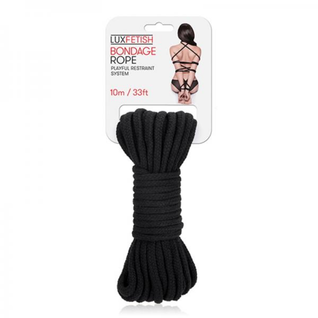 Lux Fetish Bondage Rope - 33 ft Black