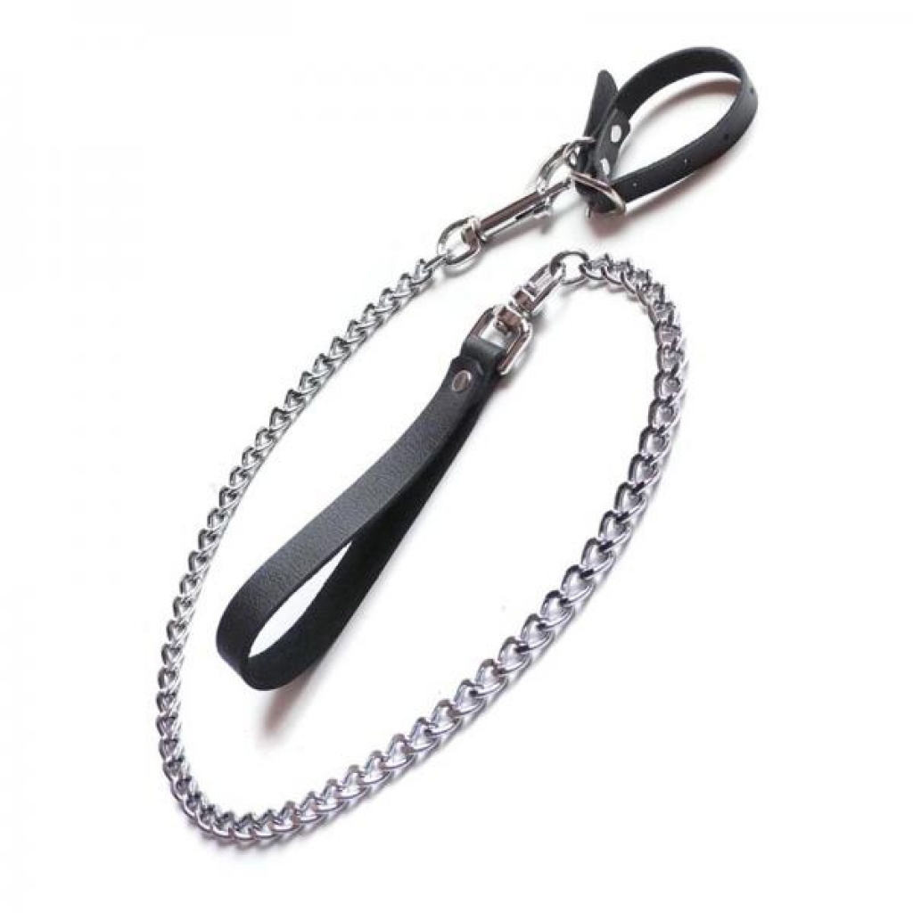 Kinklab Buckling Cock Ring with Chain Leash Set