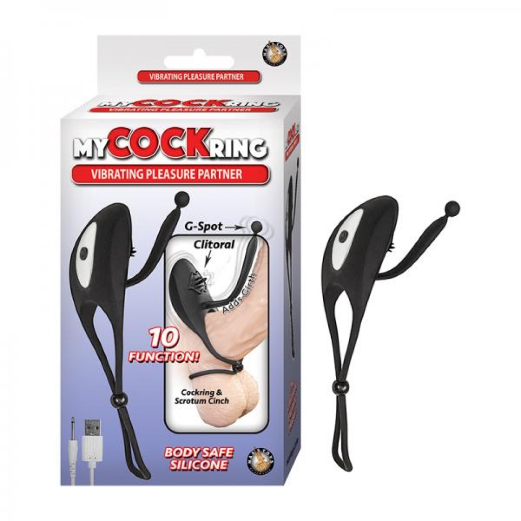 My Cockring Vibrating Pleasure Partner - Black - Nasstoys