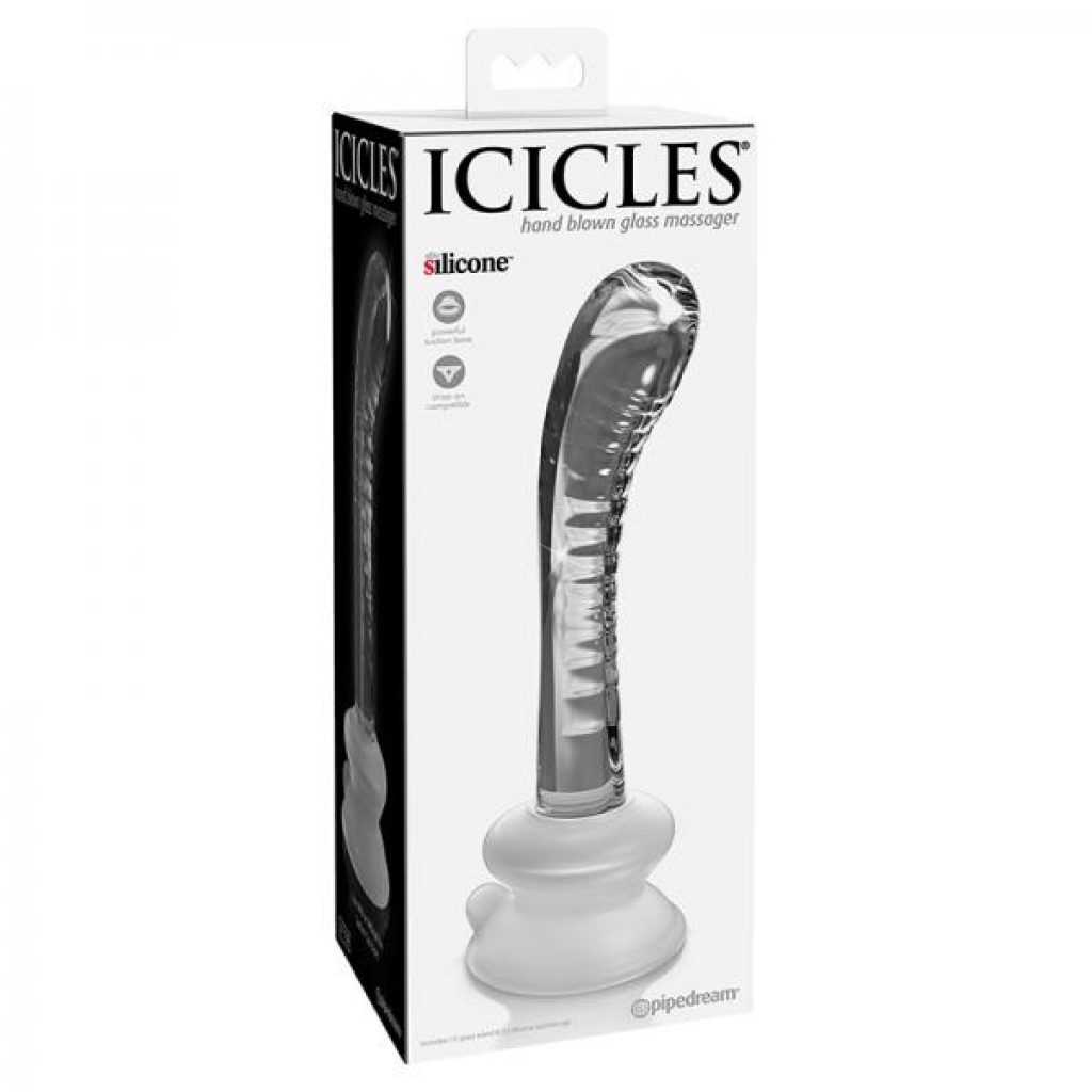 Icicles No. 88 - Glass Suction Cup G-spot Wand - Clear - Pipedream