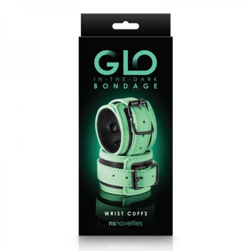 Glo Bondage Wrist Cuff Green - Ns Novelties