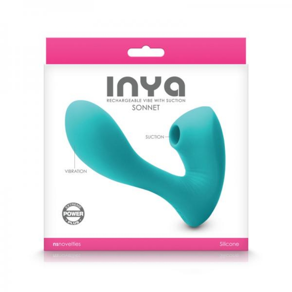 Inya Sonnet Suction Dual Stimulator Rechargeable Teal - Ns Novelties