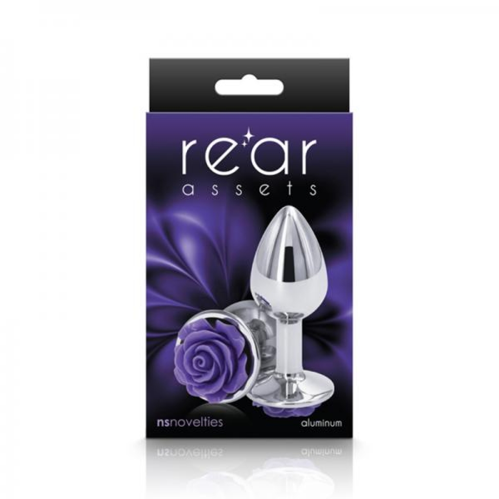 Rear Assets Rose Anal Plug - Small - Purple - Ns Novelties