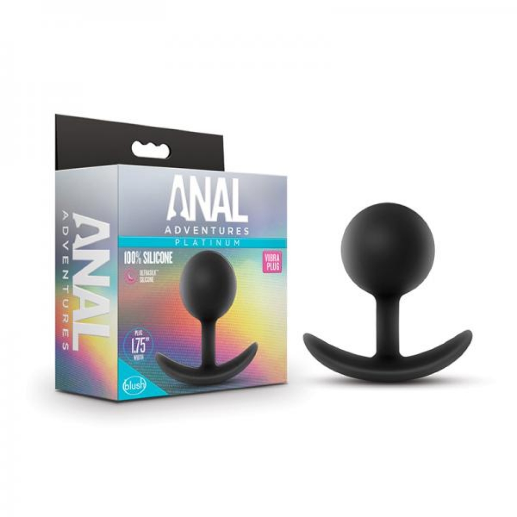 Anal Adventures Platinum Silicone Vibra Plug - Black