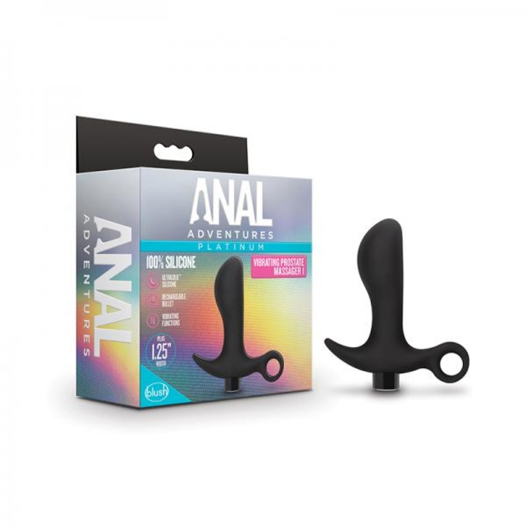 Anal Adventures Platinum Silicone Vibrating Prostate Massager 01 - Black