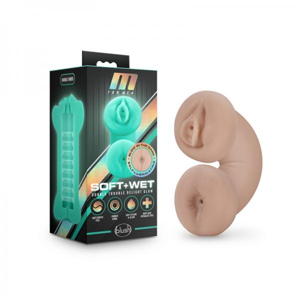 M For Men Double Trouble Glow-in-the-Dark Stroker