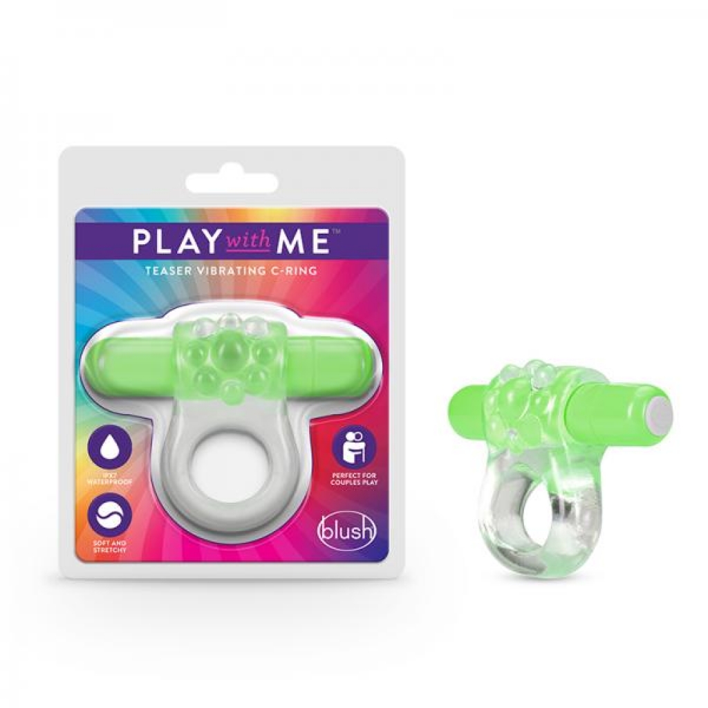 Play With Me - Teaser Vibrating C-Ring - Vibrant Green