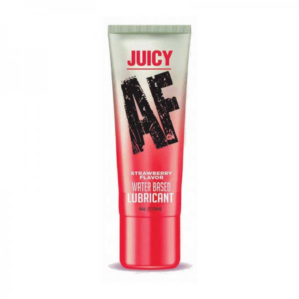 Juicy Af Water-based Lube - Strawberry 4 Oz - Little Genie