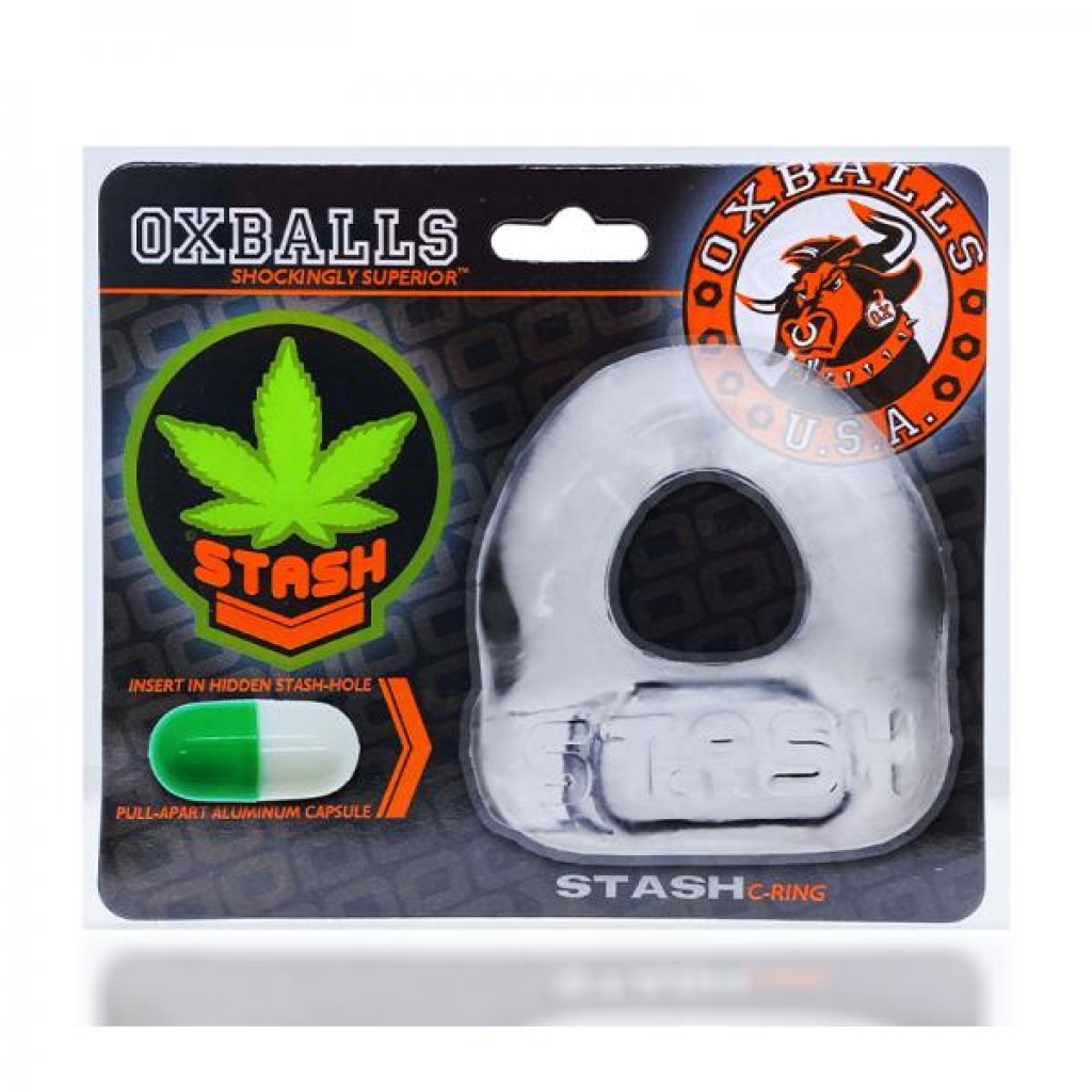 Oxballs Stash Cockring With Aluminum Capsule Insert Clear - Oxballs