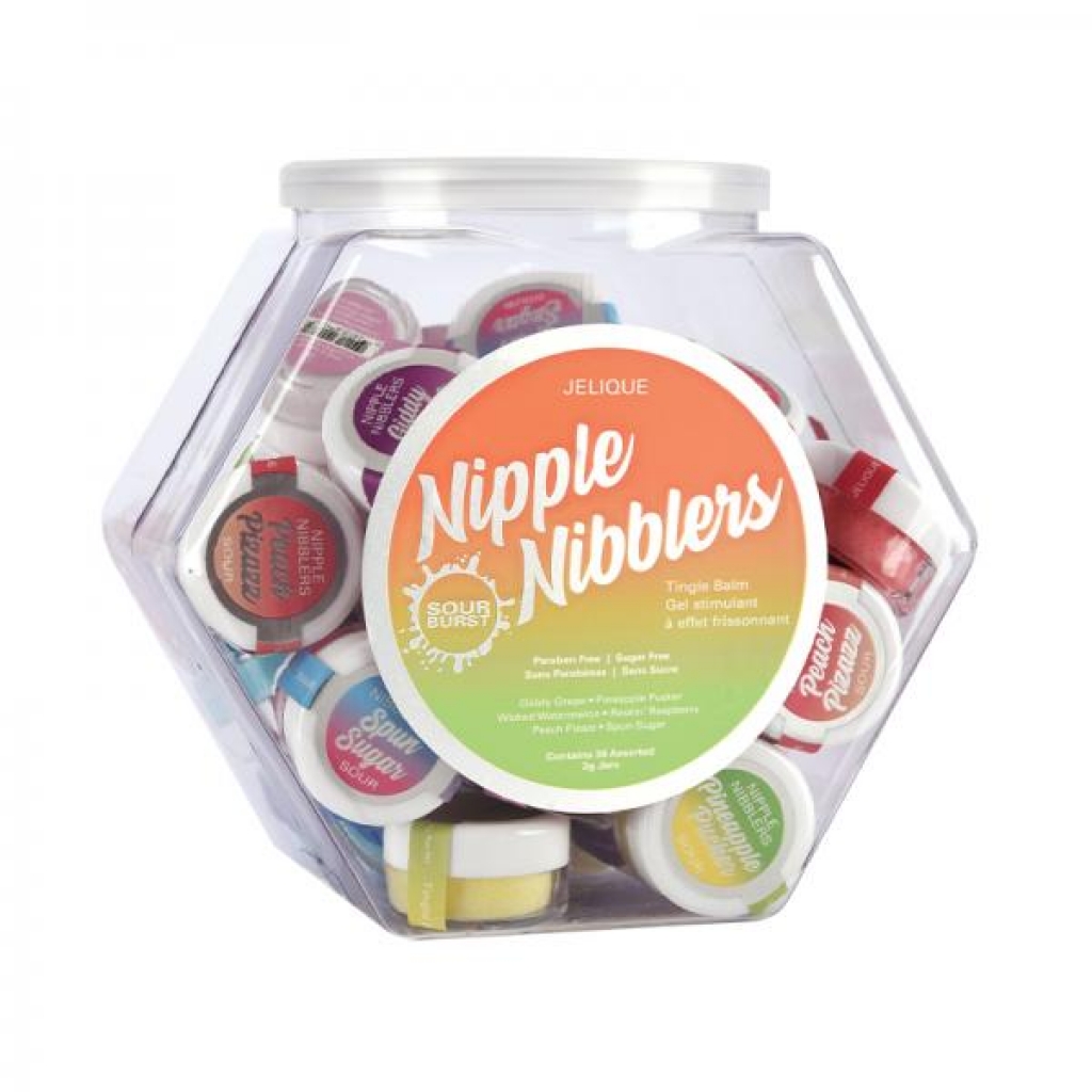 Nipple Nibbler Sour Tingle Balm Assorted Display Bowl/36 Pcs 3 G - Classic Brands