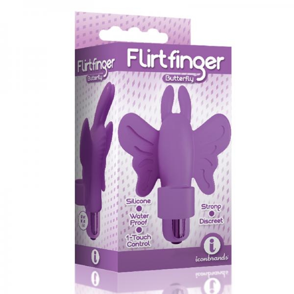 The 9's Flirt Finger Butterfly Finger Vibrator - Purple