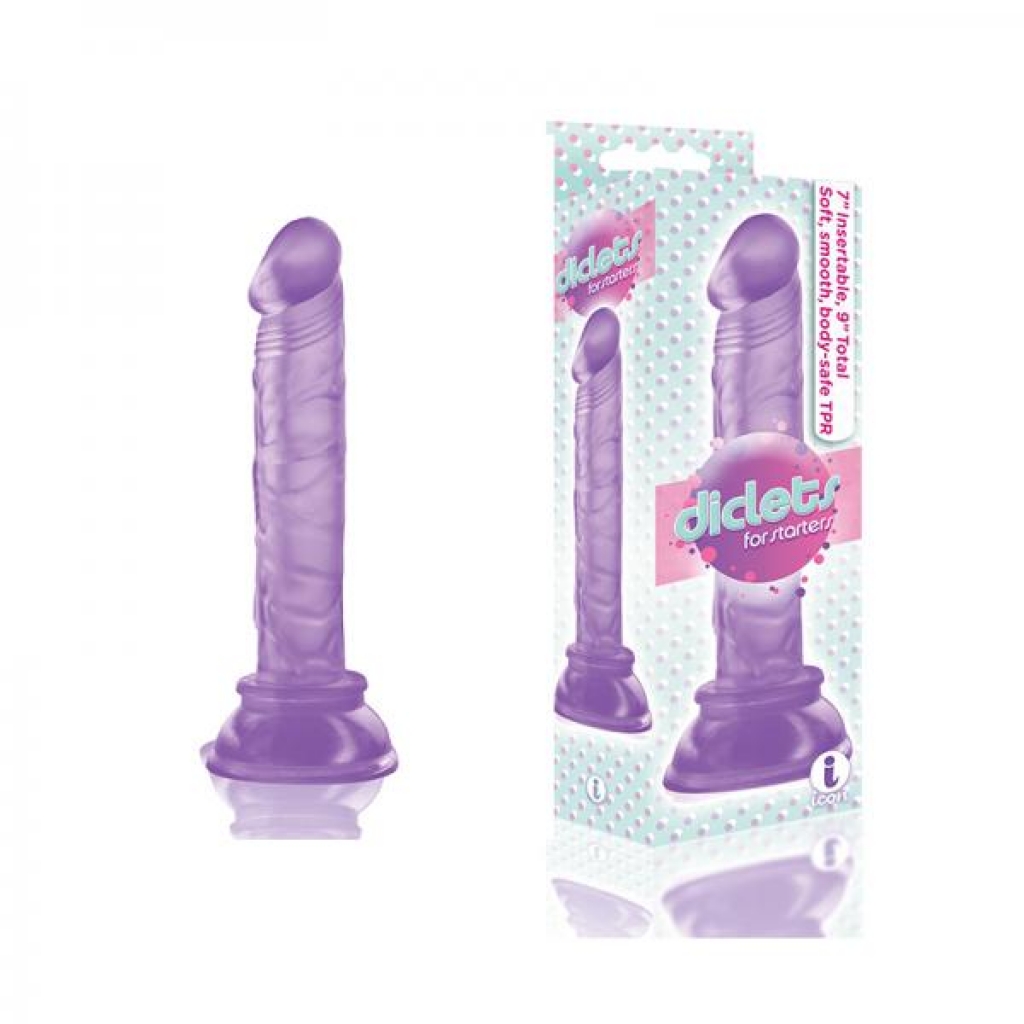 The 9's Diclets Jelly TPR Dong - Purple - 8 Inches