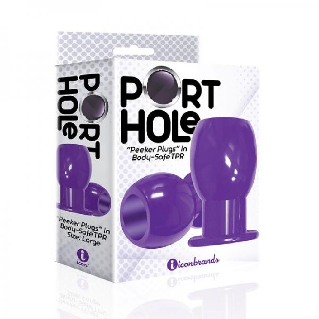 The 9's Port Hole Hollow Butt Plug Purple - Icon Brands