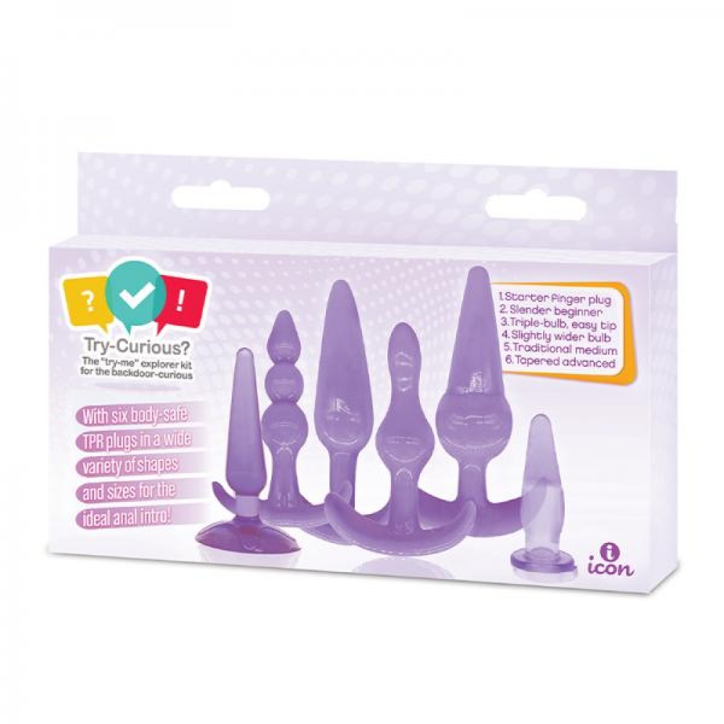 Try-curious Anal Plug Kit Purple - Icon Brands