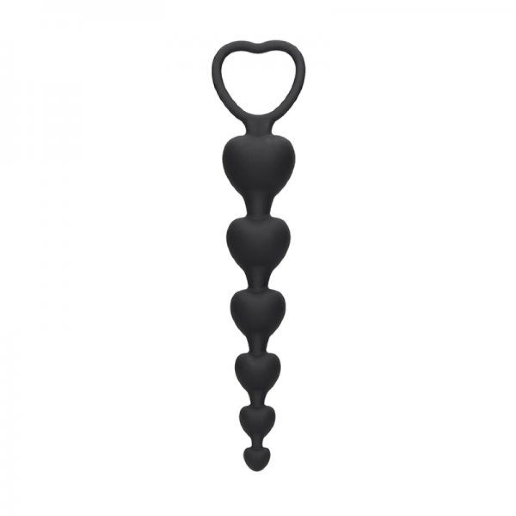 Ouch Anal Heart Beads - Luxury Silicone Sensation