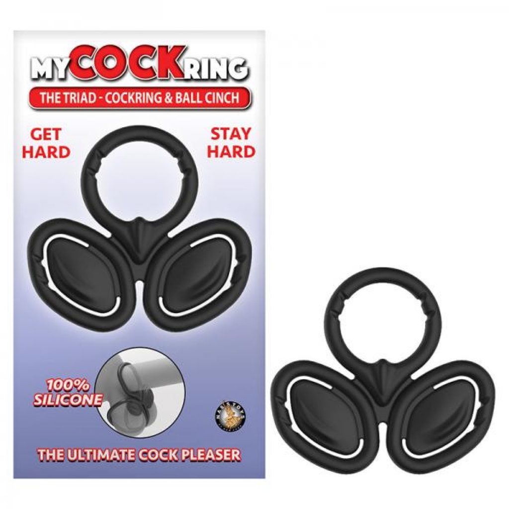 My Cockring The Triad Cockring & Ball Cinch Black - Nasstoys