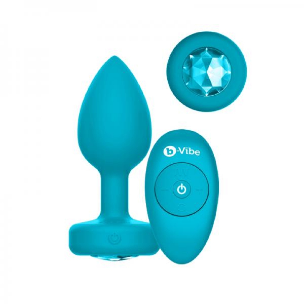 B-vibe Vibrating Jewels - Remote Control - Rechargeable - Aquamarine (s/m) - B-vibe