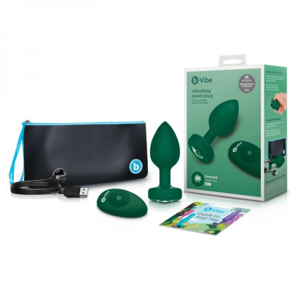 B-vibe Vibrating Jewels - Remote Control- Rechargeable - Emerald (m/l) - B-vibe