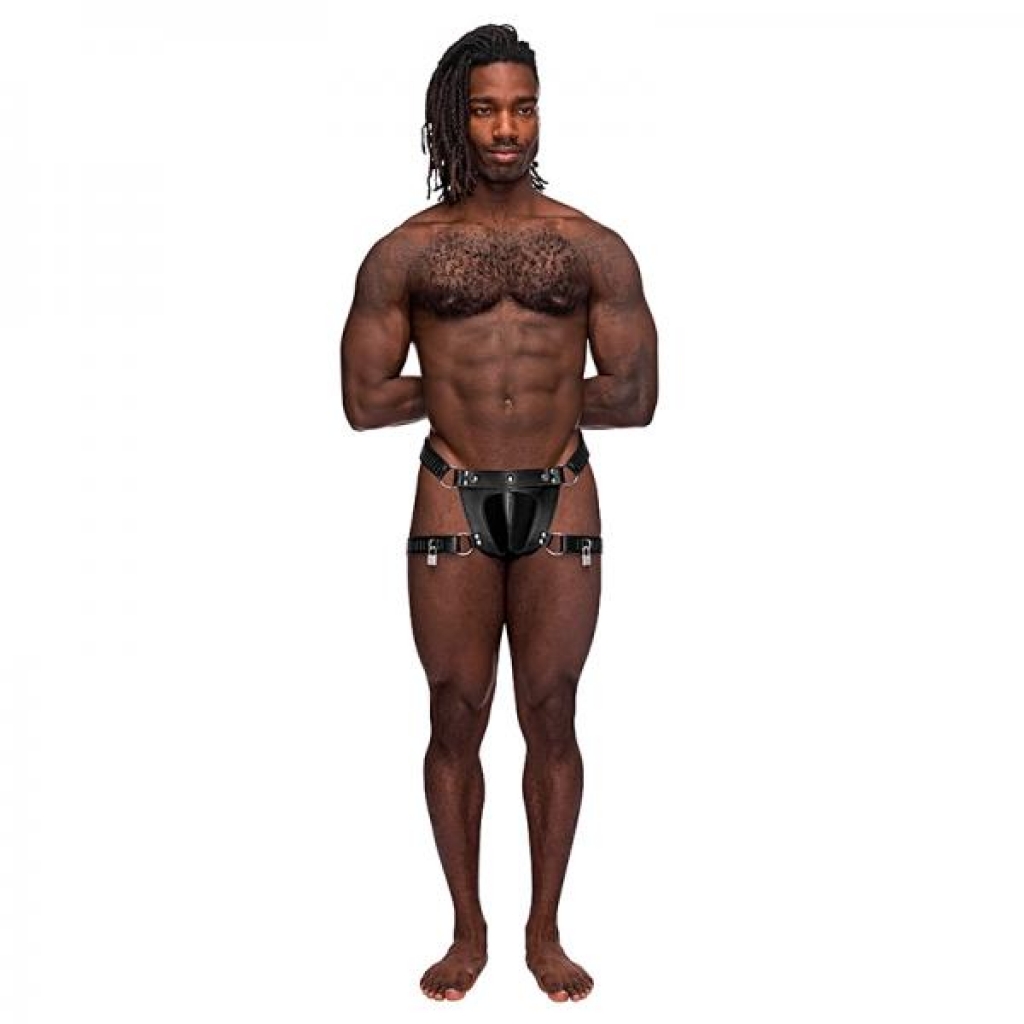 MP Leather Scorpio Chastity Thong - Black