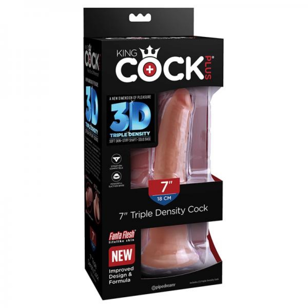 King Cock Plus 7 In. Triple Density Cock Tan - Pipedream