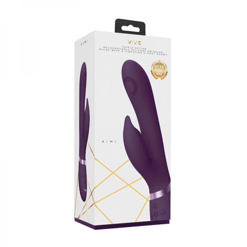 Aimi Rechargeable Triple-Motor Silicone Rabbit Vibrator - Purple