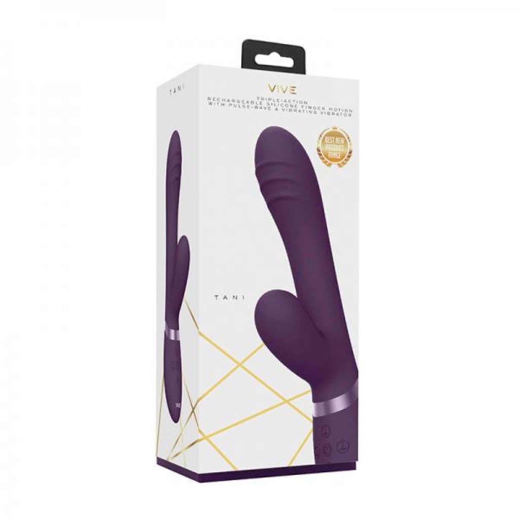 Vive - Tani Rechargeable Pulse-wave Triple-motor Finger Motion Silicone Vibrator - Purple - Shots