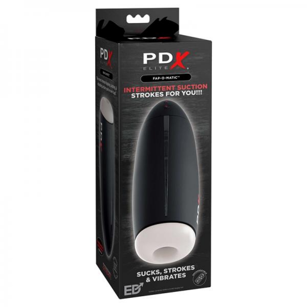 Pdx Elite Fap-o-matic Stroker - White/black - Pipedream