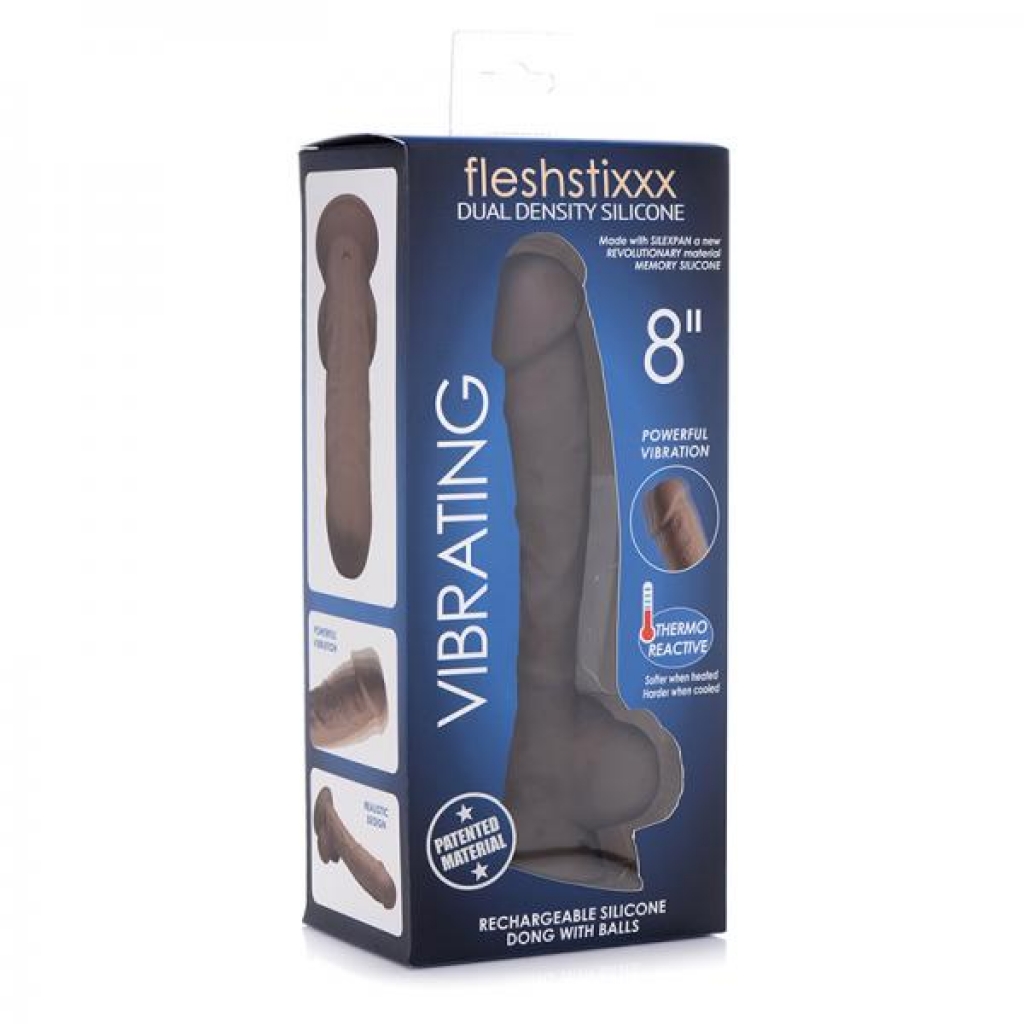 Fleshstixxx Vibrating Rechargeable Dong 8 In. Brown - Curve Novelties