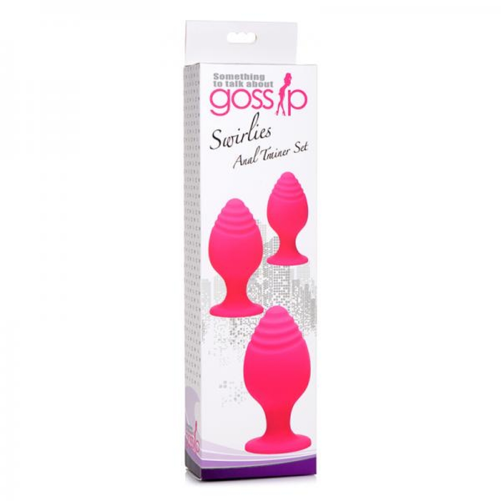 Gossip Swirlies Anal Plug Trio Set Silicone Magenta - Curve Novelties