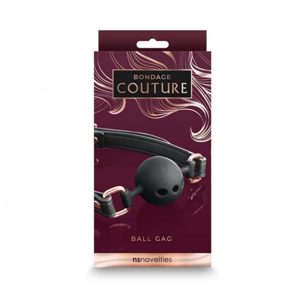 Bondage Couture Ball Gag Black - Ns Novelties